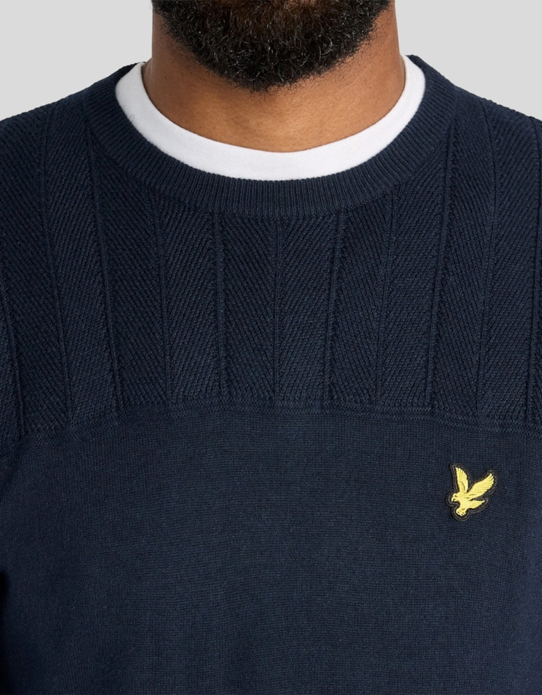 Texture Block Crew Neck Jumper