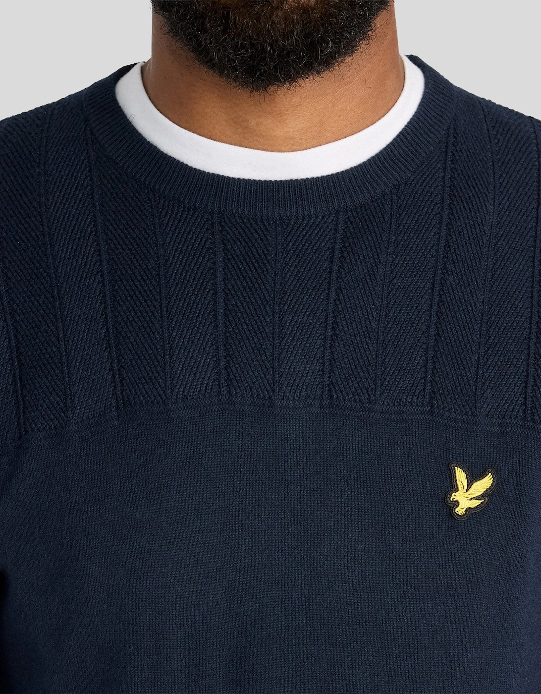 Texture Block Crew Neck Jumper