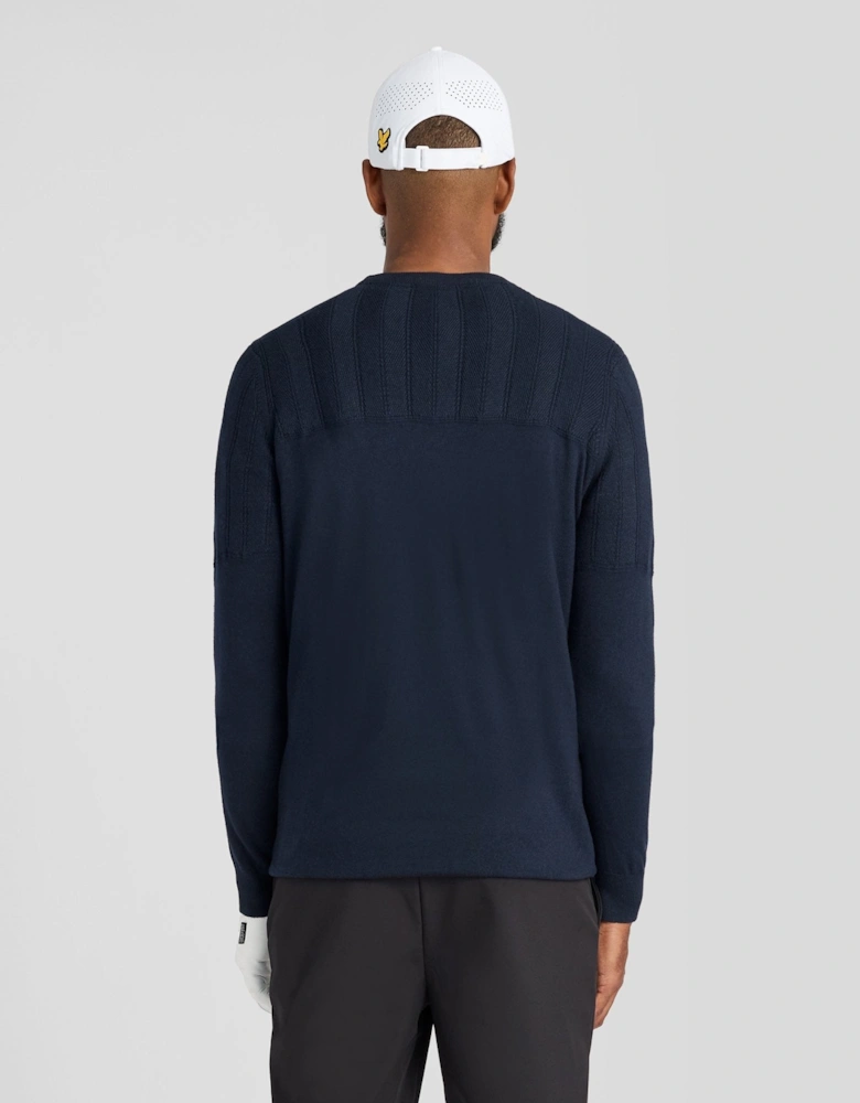 Texture Block Crew Neck Jumper