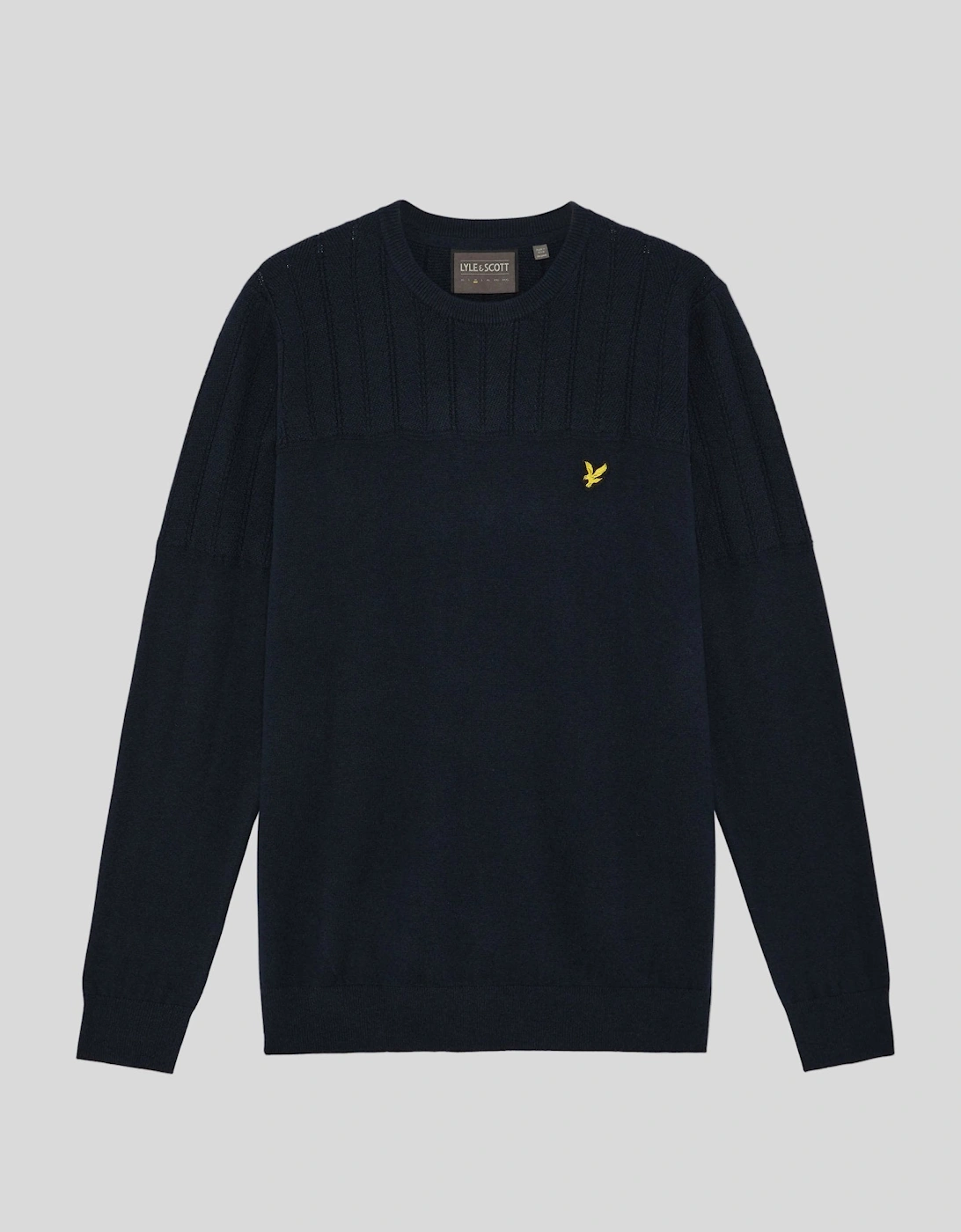 Texture Block Crew Neck Jumper