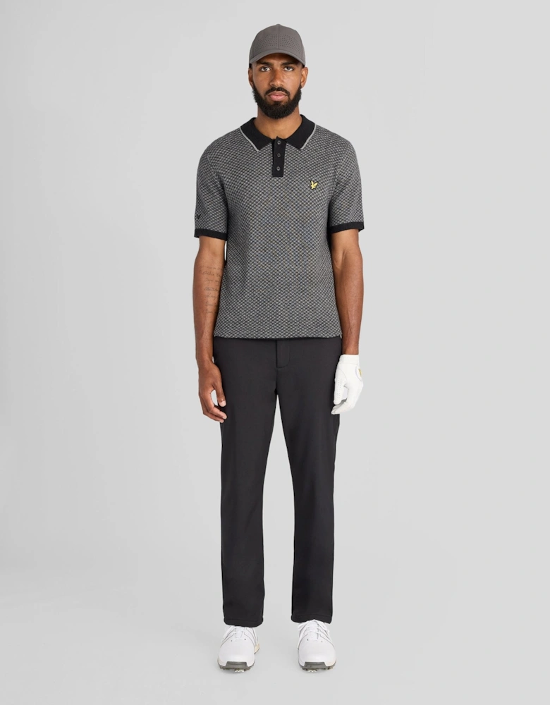 Cashmere Blend Cross Hatch Polo Shirt