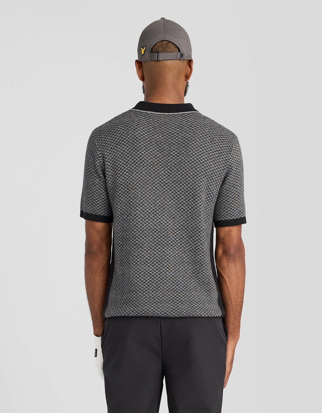 Cashmere Blend Cross Hatch Polo Shirt