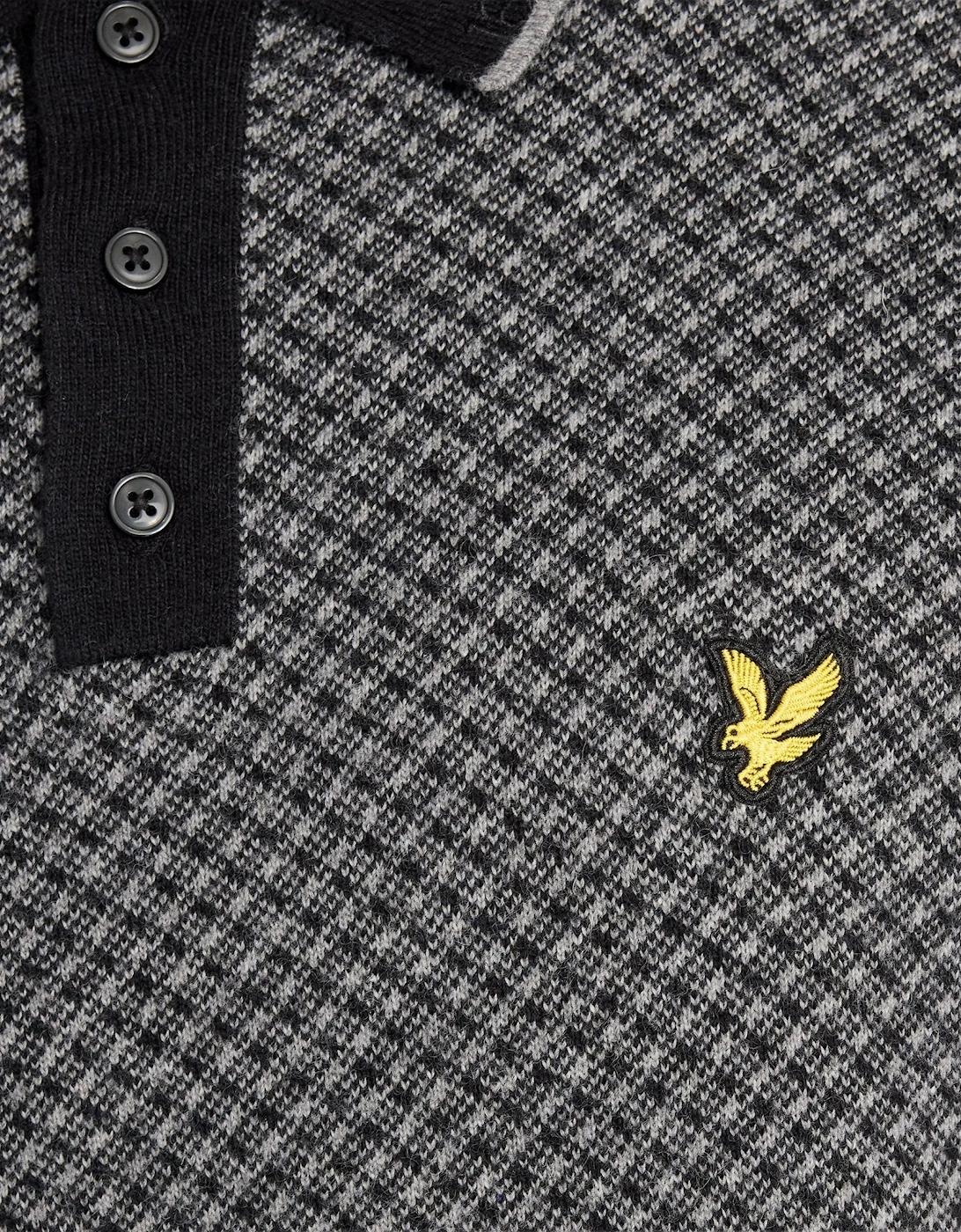 Cashmere Blend Cross Hatch Polo Shirt