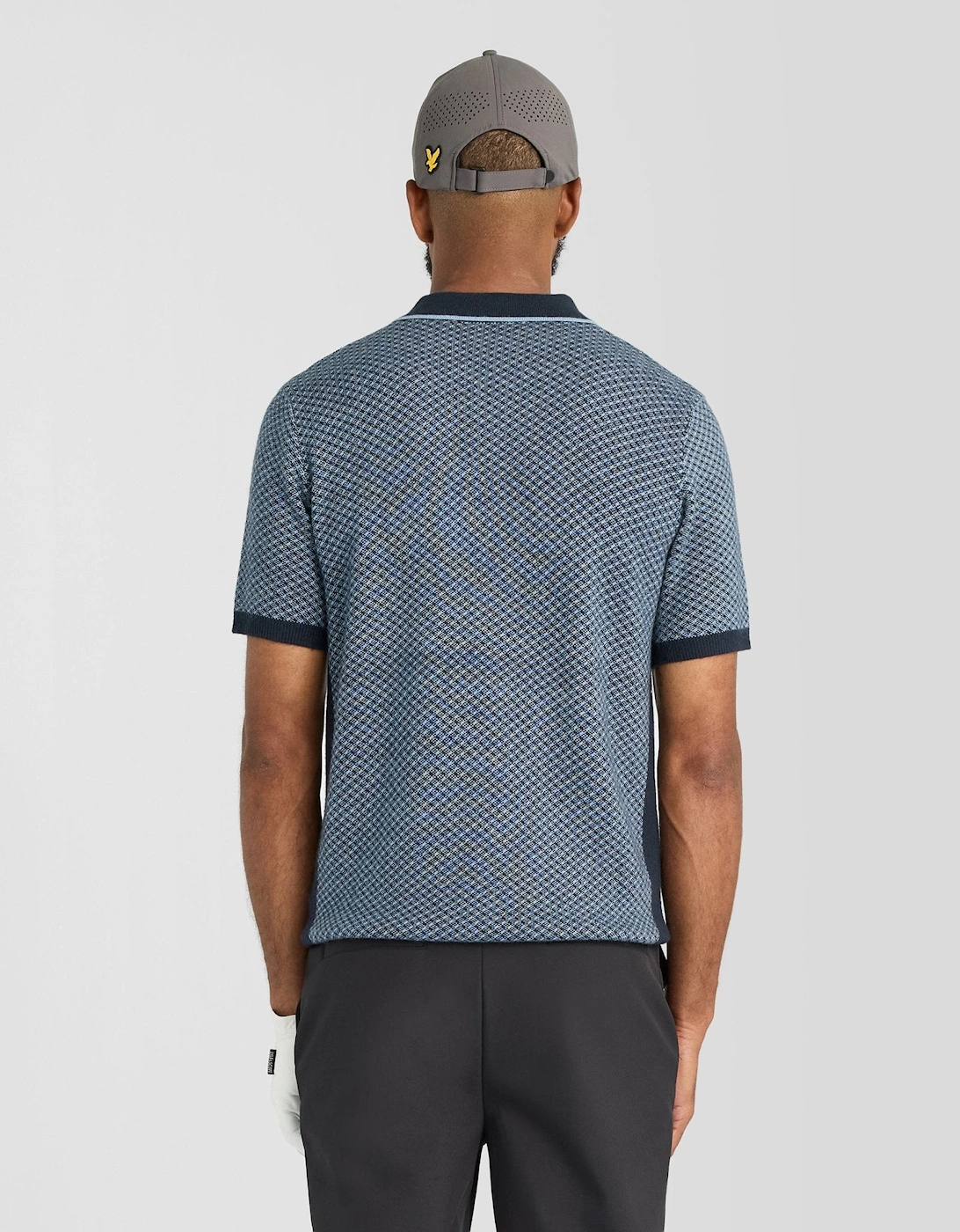 Cashmere Blend Cross Hatch Polo Shirt