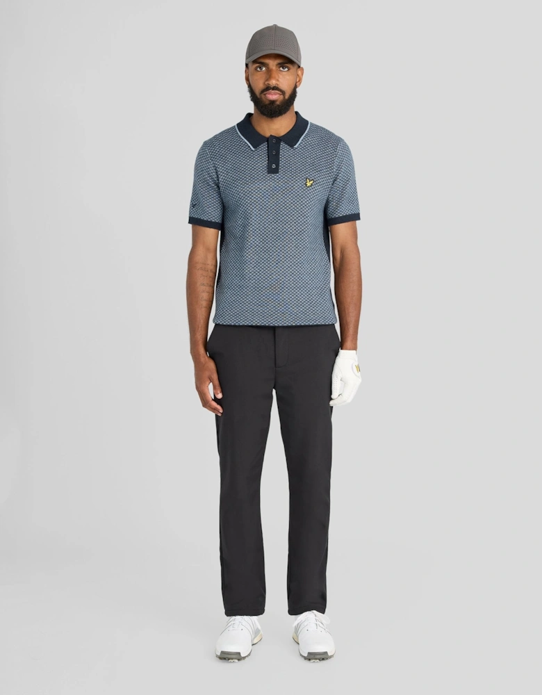 Cashmere Blend Cross Hatch Polo Shirt