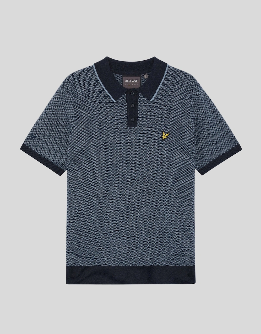 Cashmere Blend Cross Hatch Polo Shirt