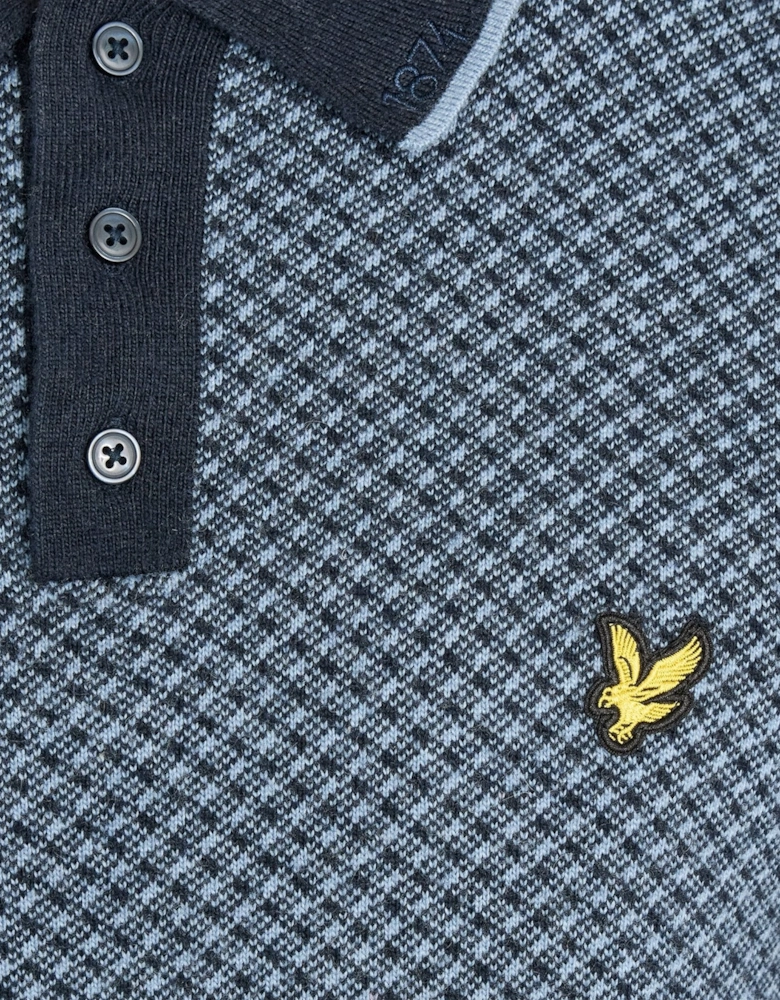 Cashmere Blend Cross Hatch Polo Shirt