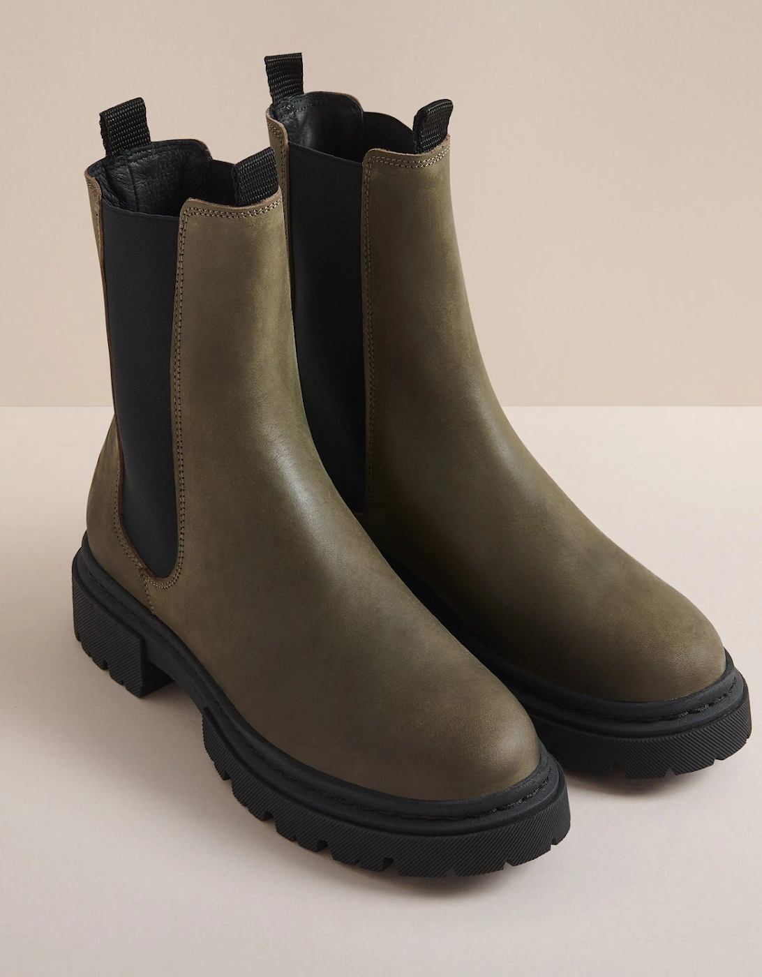 BLAKE KHAKI NUBUCK CHELSEA BOOT