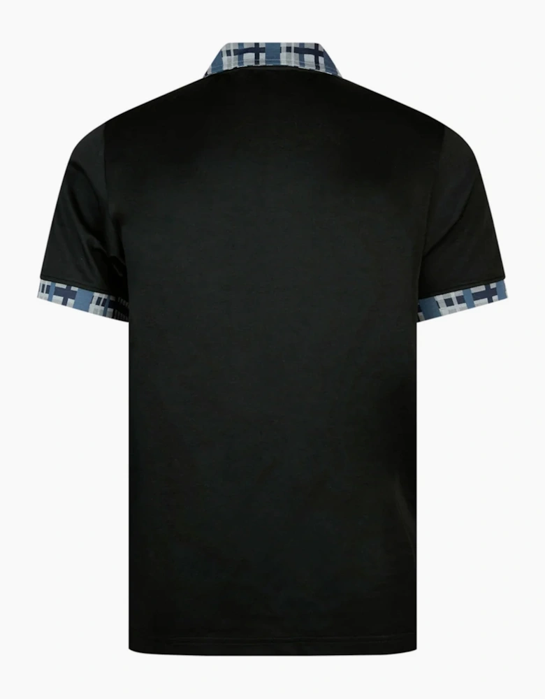 Luke 1977 Yard contrast collar polo shirt BLACK/BLUE
