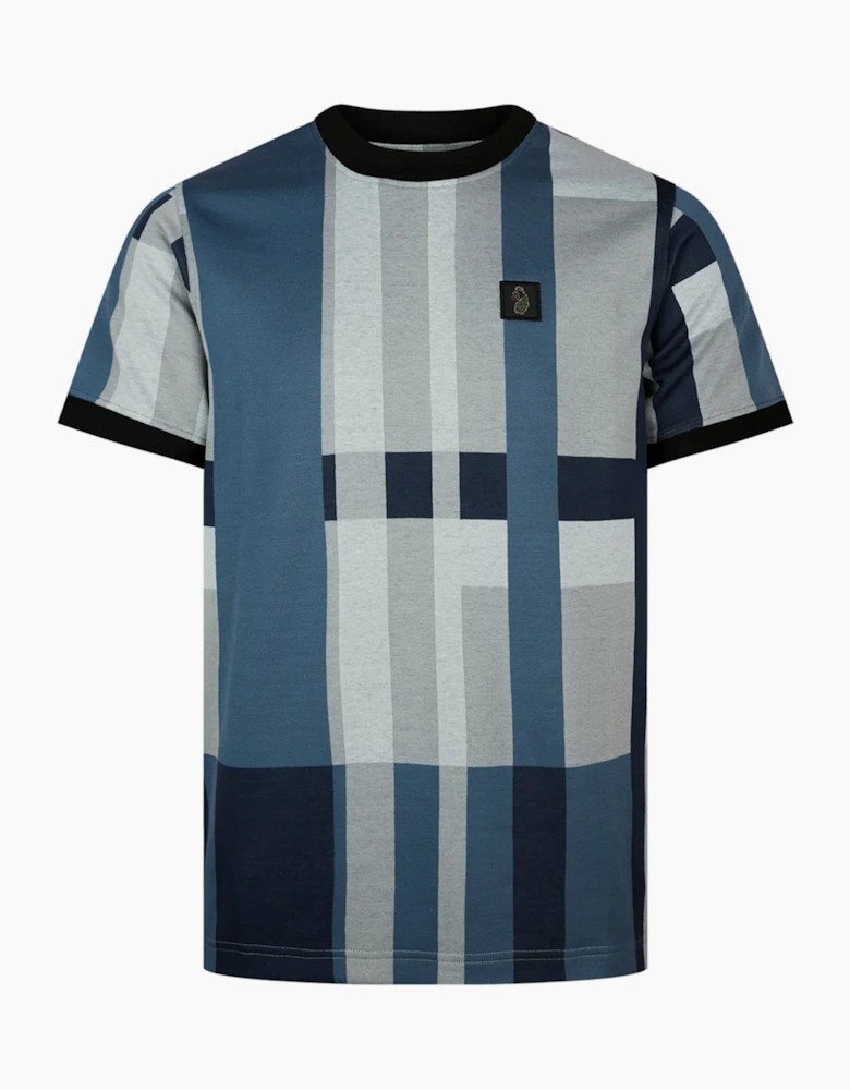 Luke 1977 Brom check T shirt Blue Hue check