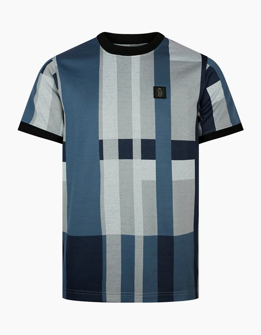 Luke 1977 Brom check T shirt Blue Hue check