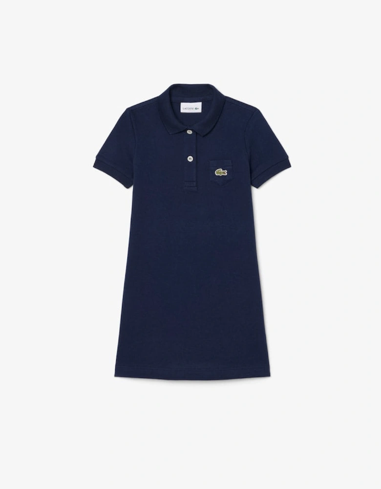 LACOSTE PIQUE POLO DRESS IN MARINE NAVY 347066