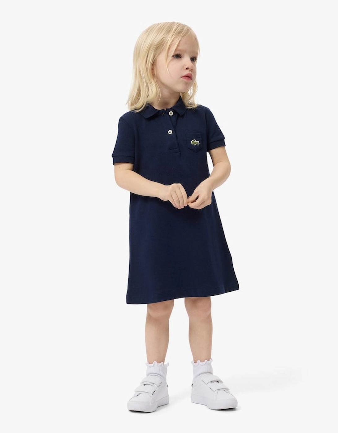 LACOSTE PIQUE POLO DRESS IN MARINE NAVY 347066