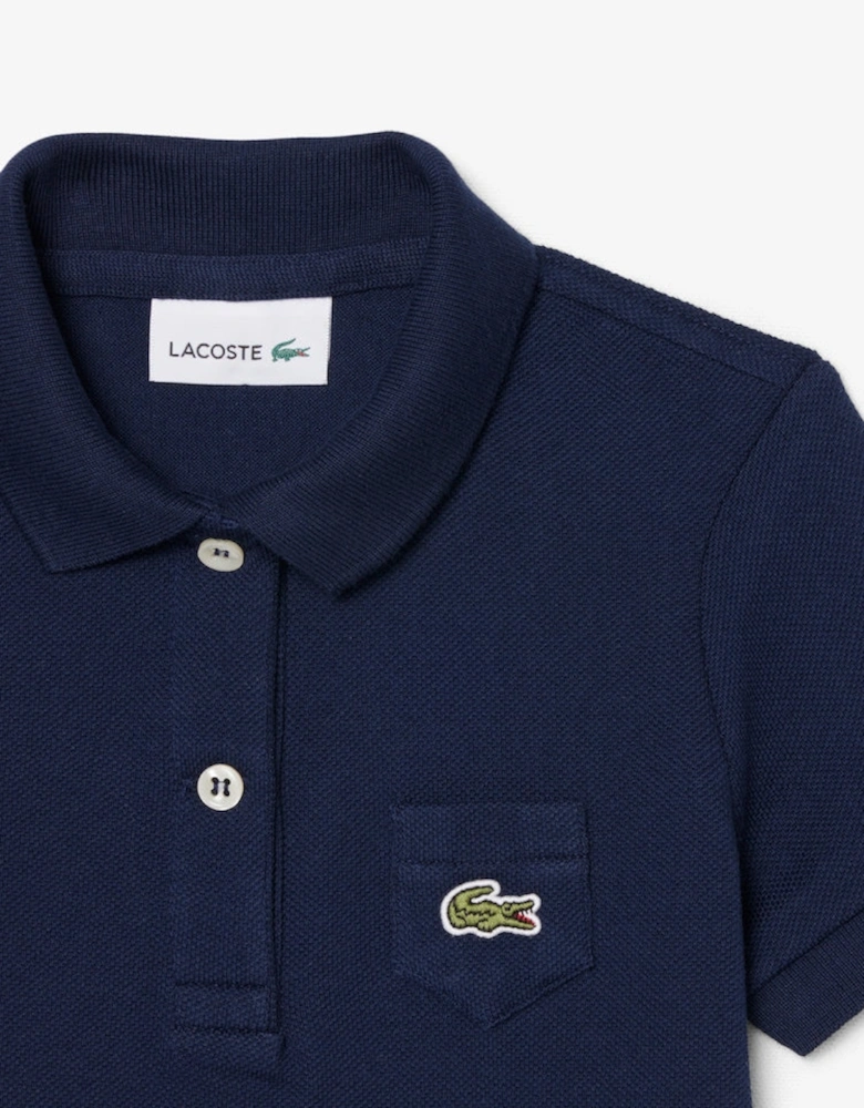 LACOSTE PIQUE POLO DRESS IN MARINE NAVY 347066