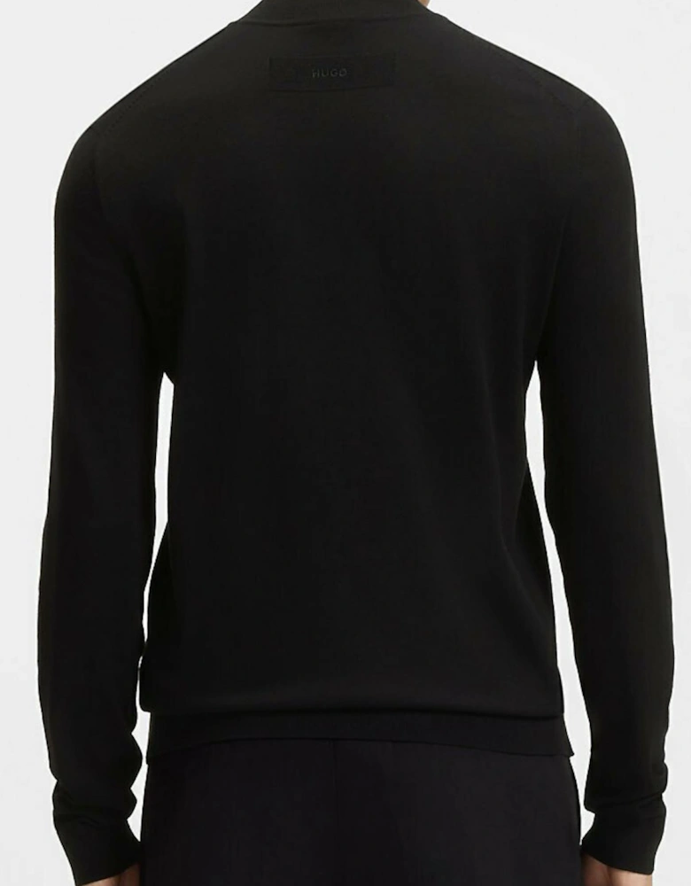 San Marc-CV Standing Collar Black Jumper