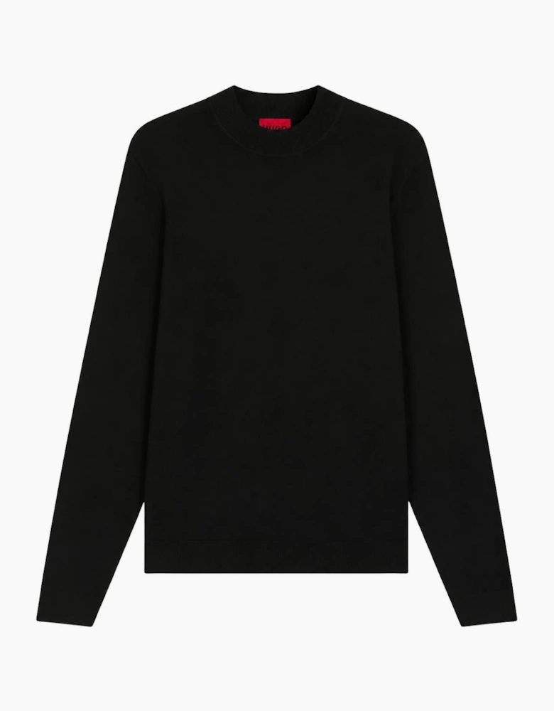 San Marc-CV Standing Collar Black Jumper