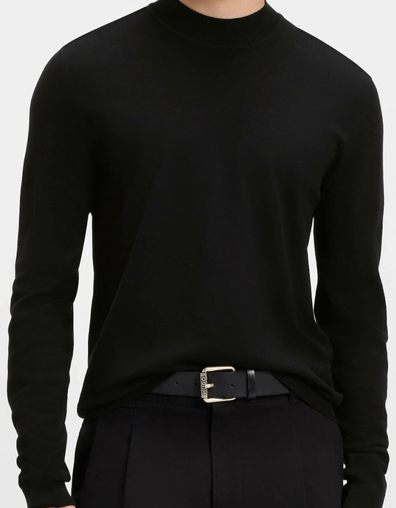 San Marc-CV Standing Collar Black Jumper