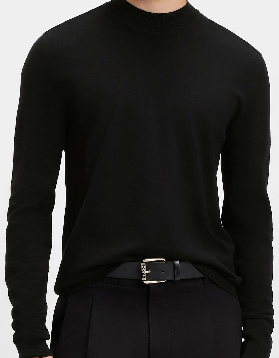 San Marc-CV Standing Collar Black Jumper