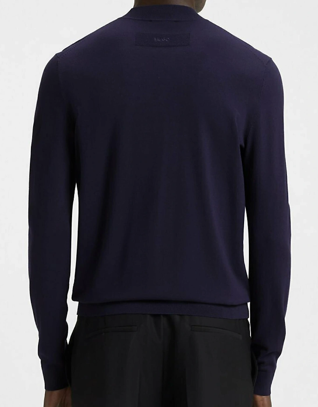 San Marc-CV Standing Collar Navy Jumper