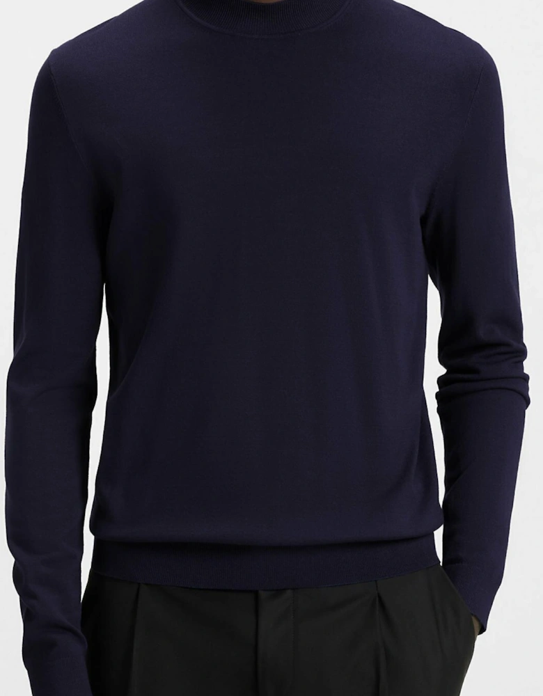 San Marc-CV Standing Collar Navy Jumper