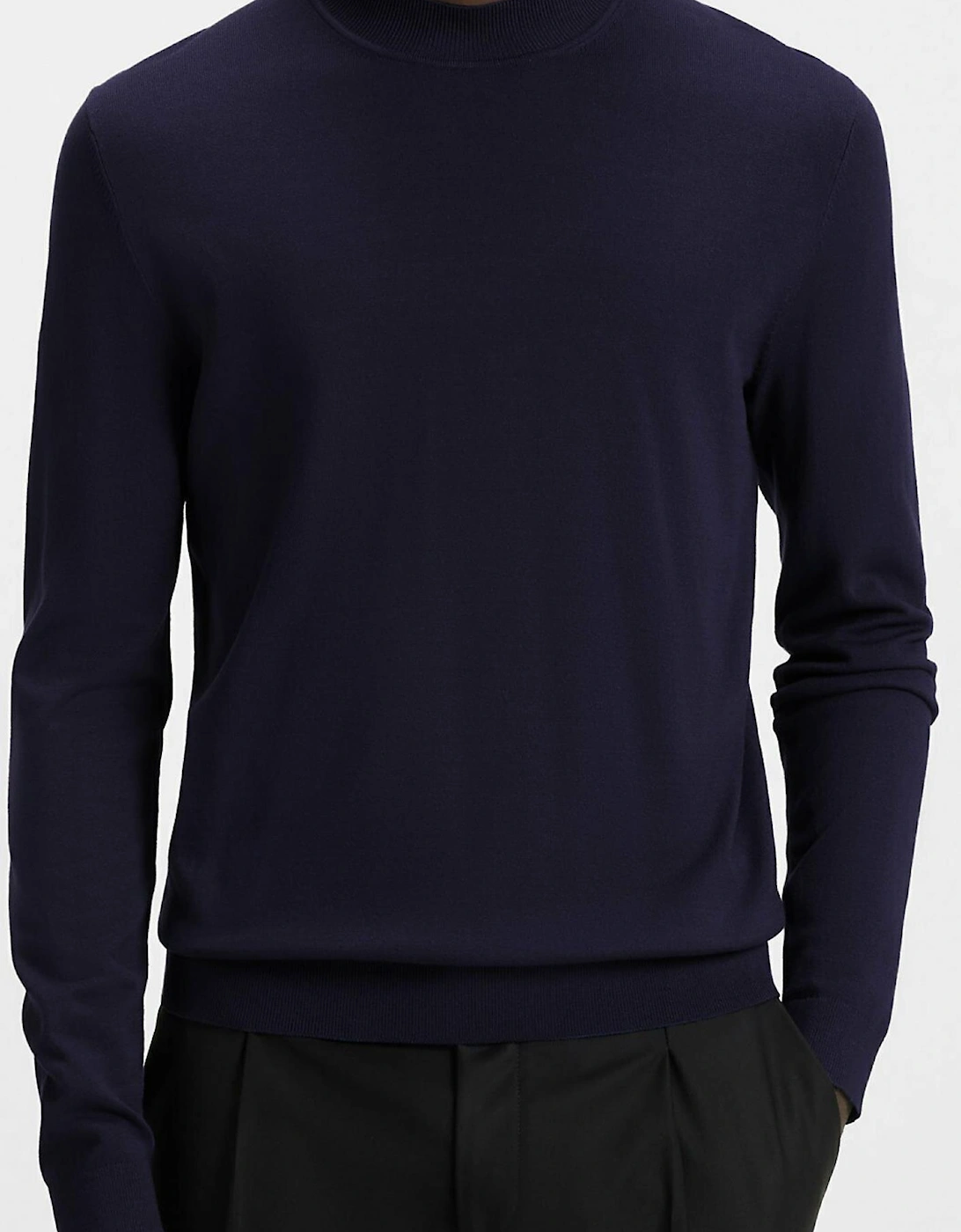 San Marc-CV Standing Collar Navy Jumper