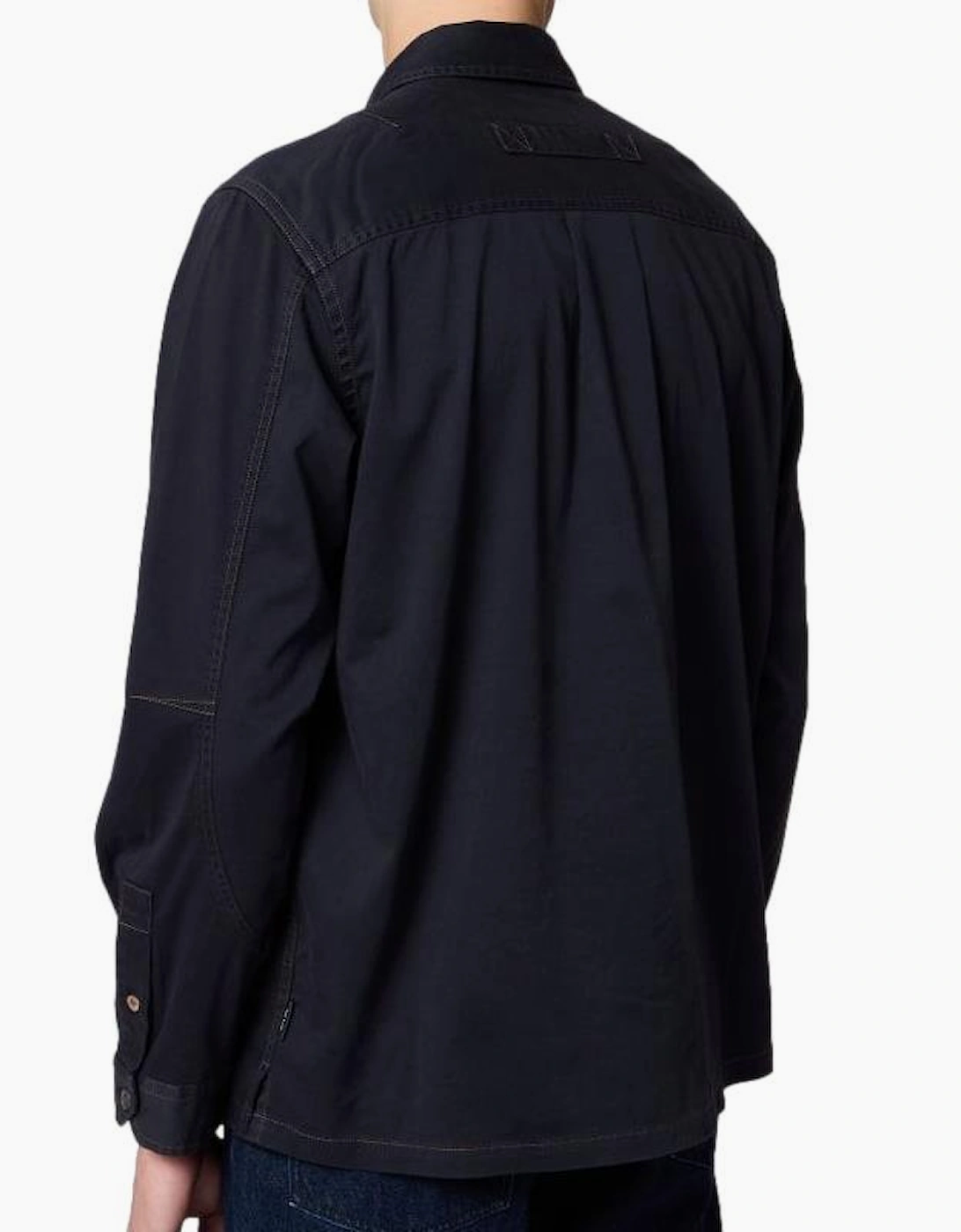 PS Paul Smith Double Pocket Cotton-Sateen Casual Fit Shirt 49 DK NAVY