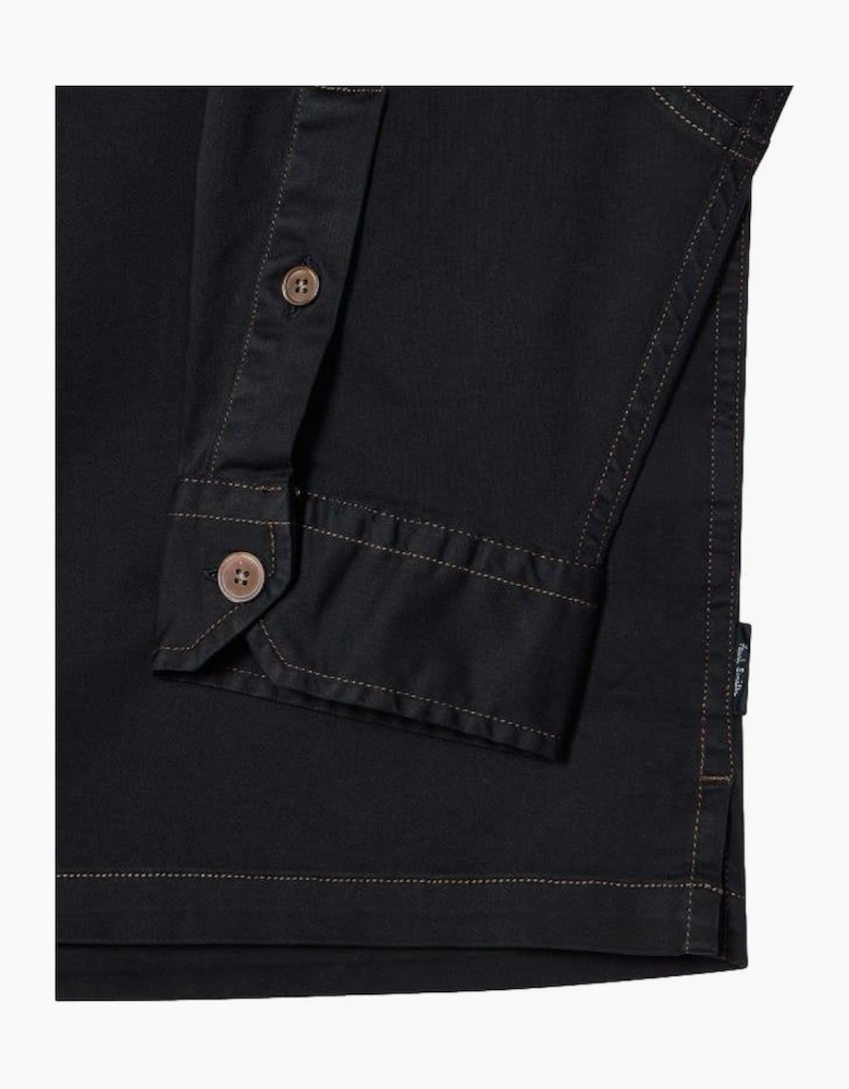 PS Paul Smith Double Pocket Cotton-Sateen Casual Fit Shirt 49 DK NAVY