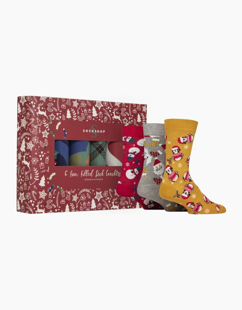 Sockshop 6 Fun Filled Sock Crackers RED