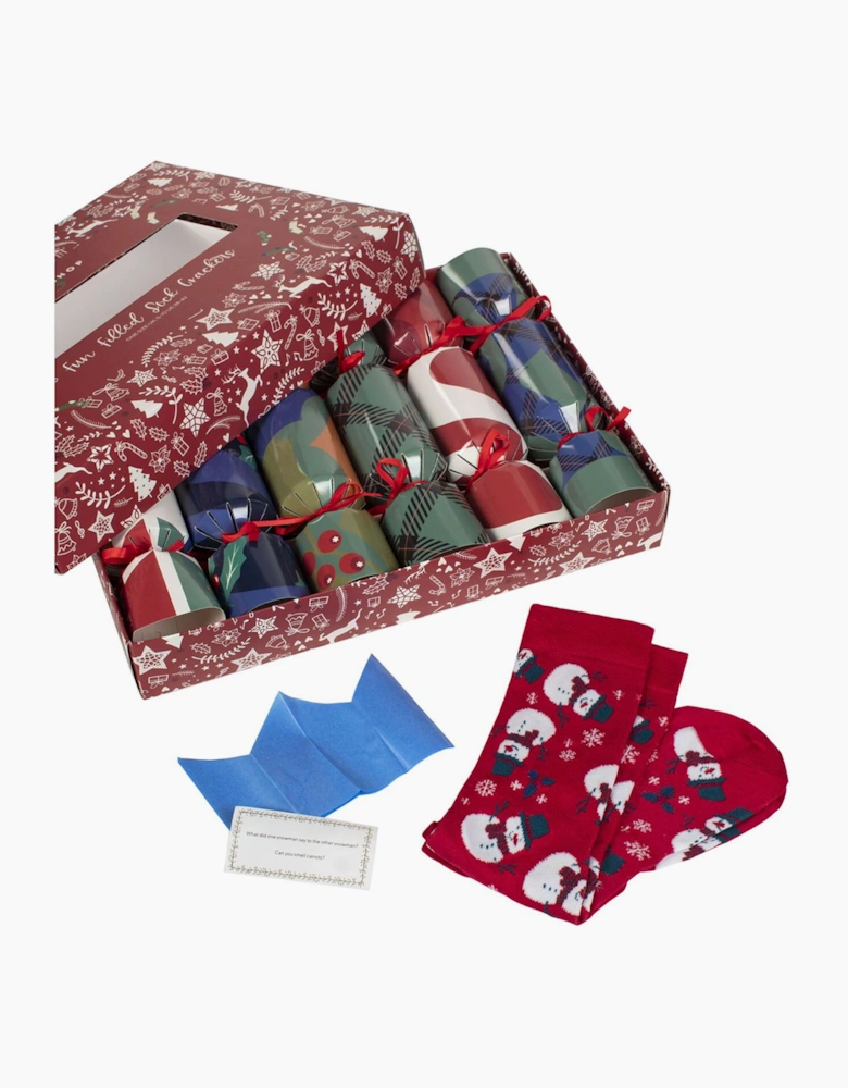 Sockshop 6 Fun Filled Sock Crackers RED