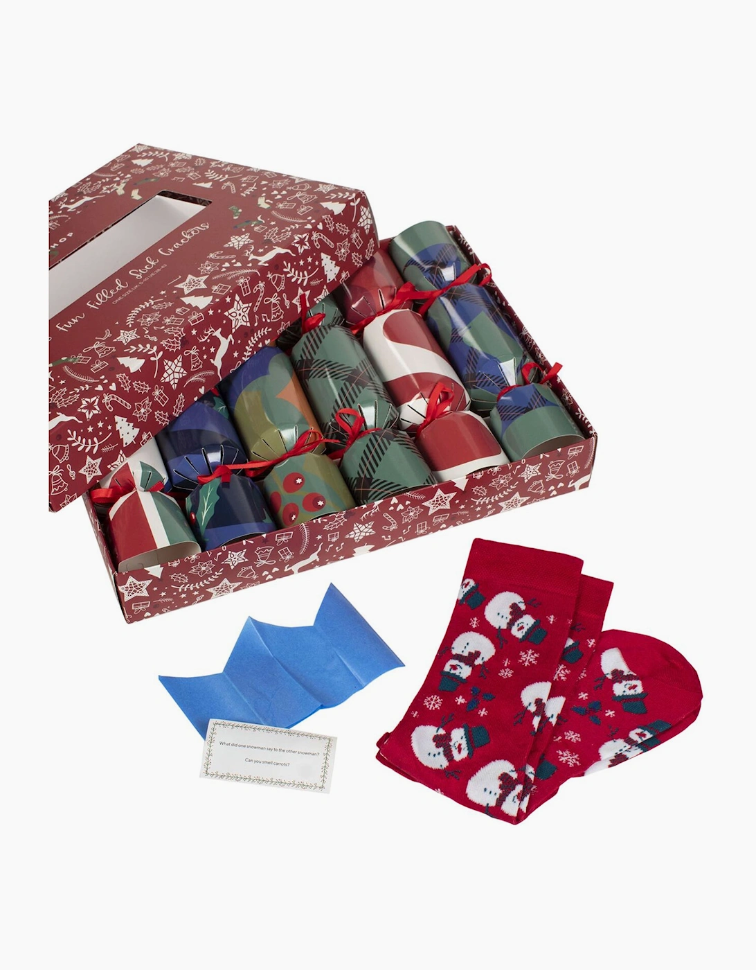 Sockshop 6 Fun Filled Sock Crackers RED