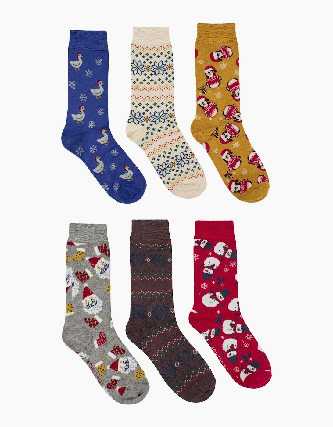 Sockshop 6 Fun Filled Sock Crackers RED
