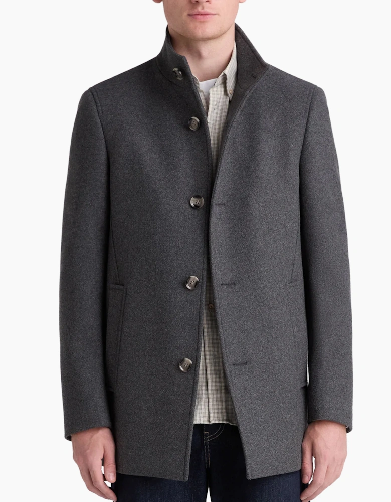 Remus Uomo Jonah Wool Rich Overcoat GREY