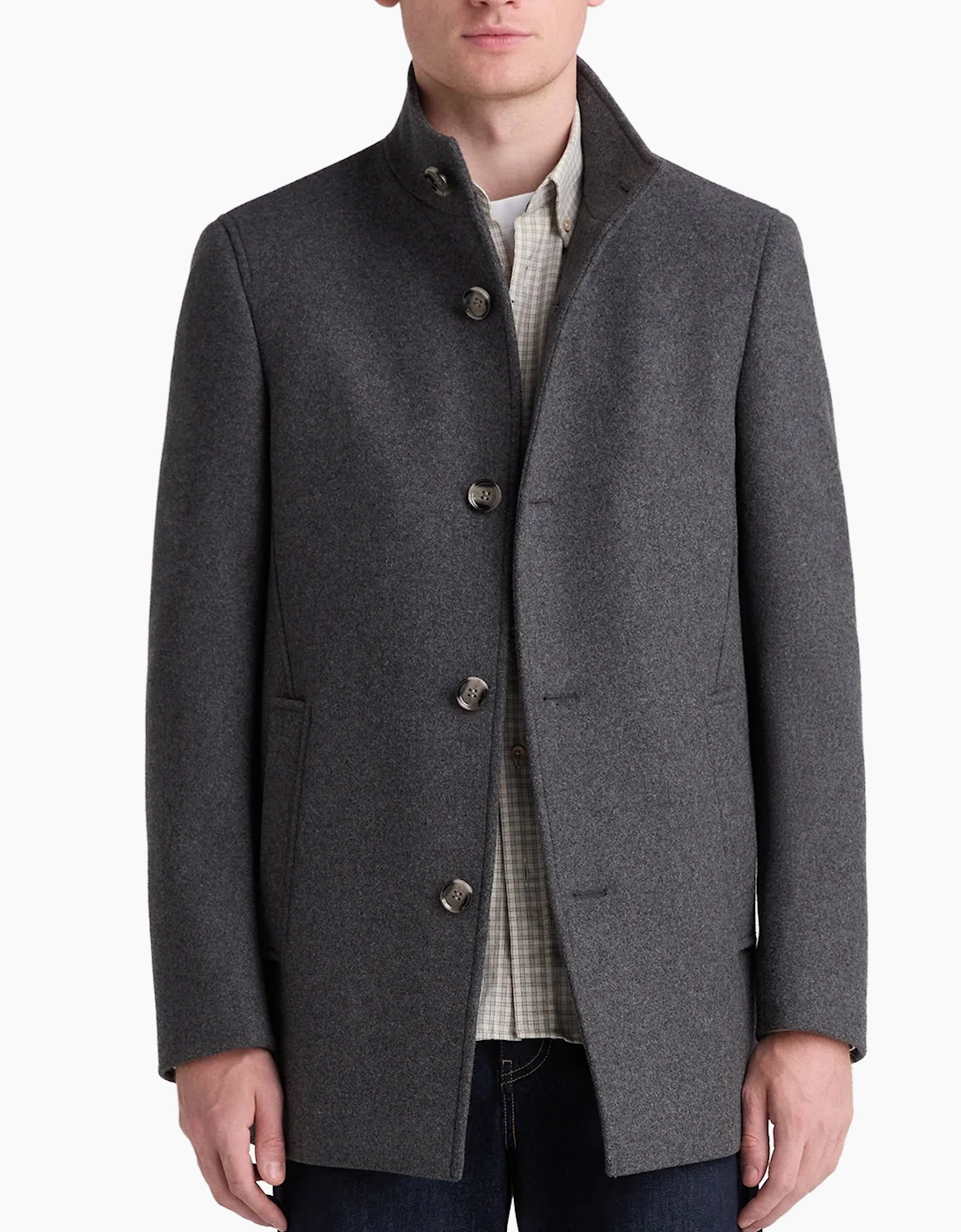 Remus Uomo Jonah Wool Rich Overcoat GREY