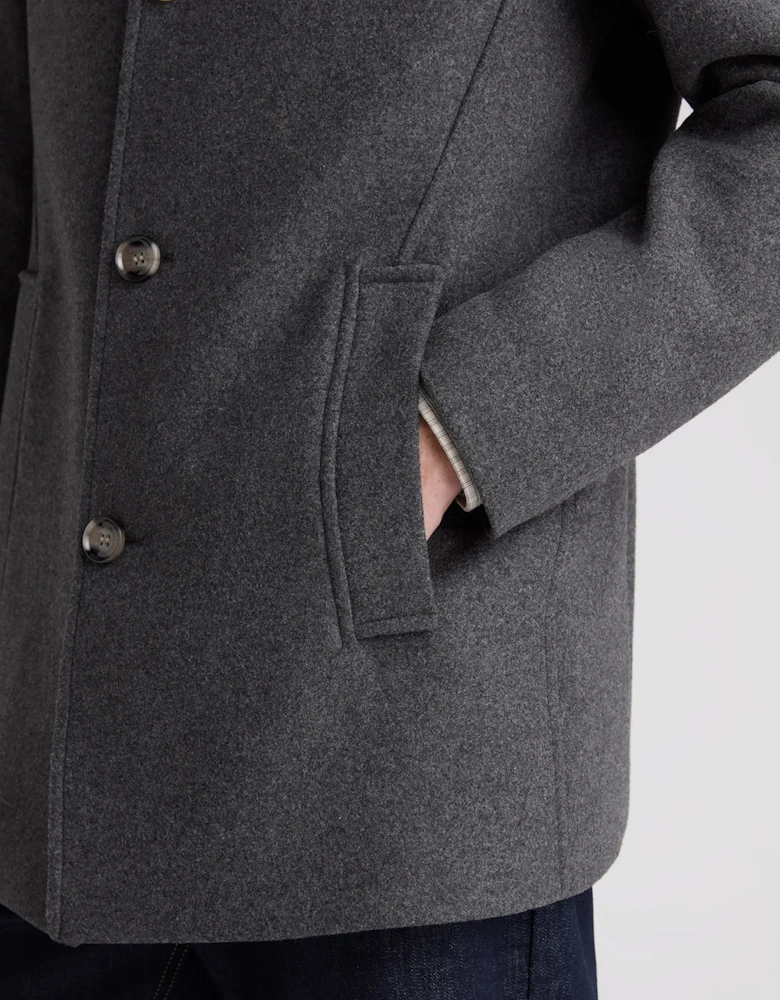 Remus Uomo Jonah Wool Rich Overcoat GREY