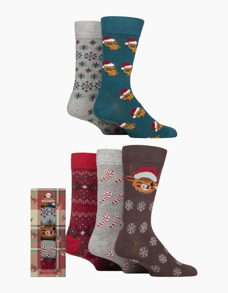 Sockshop Lazy Panda Bamboo Socks 5 Pack Christmas