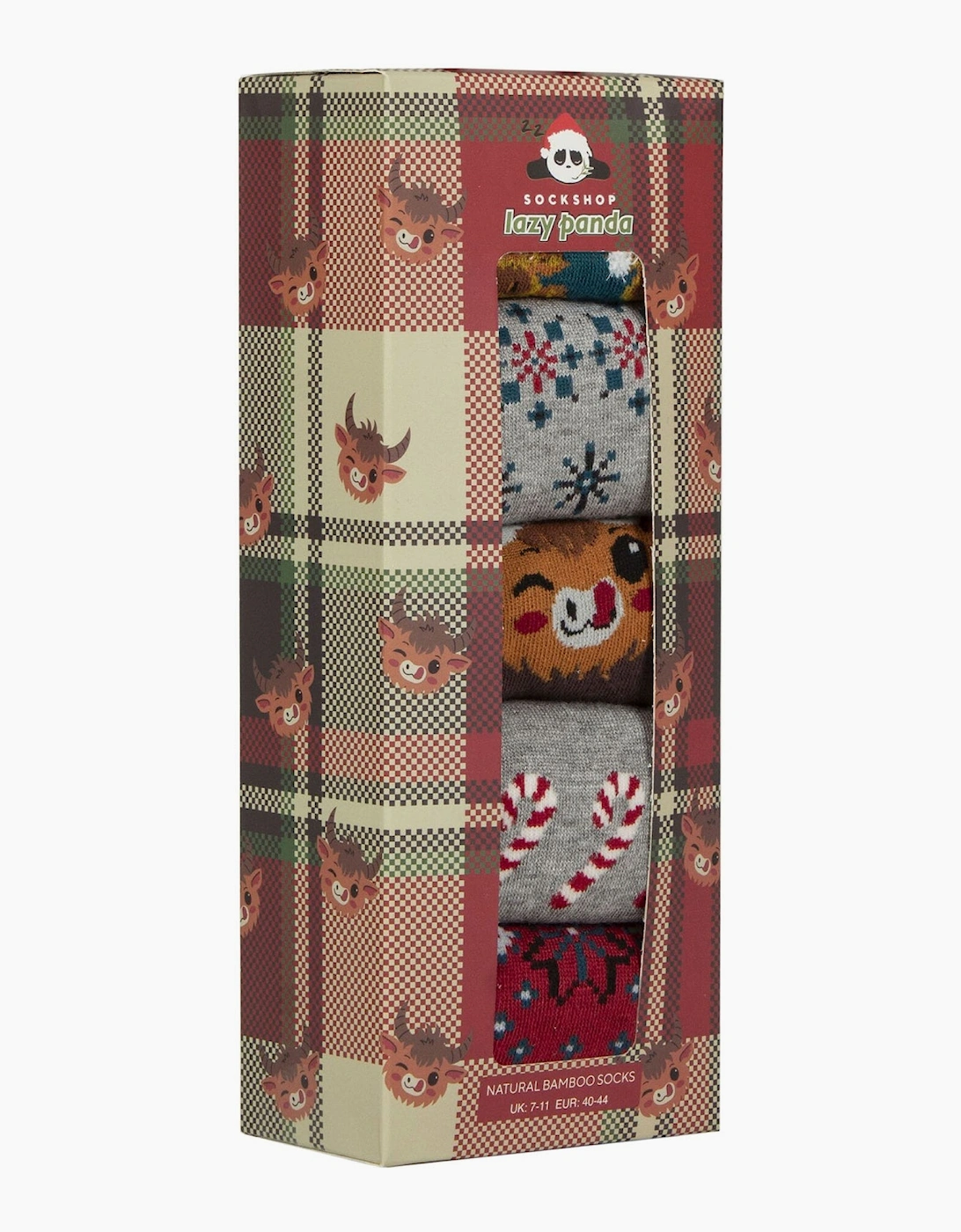 Sockshop Lazy Panda Bamboo Socks 5 Pack Christmas