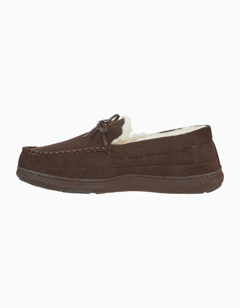 Jo & Joe CRANFORD Mens Moccasin Slippers Brown