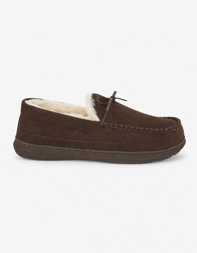 Jo & Joe CRANFORD Mens Moccasin Slippers Brown
