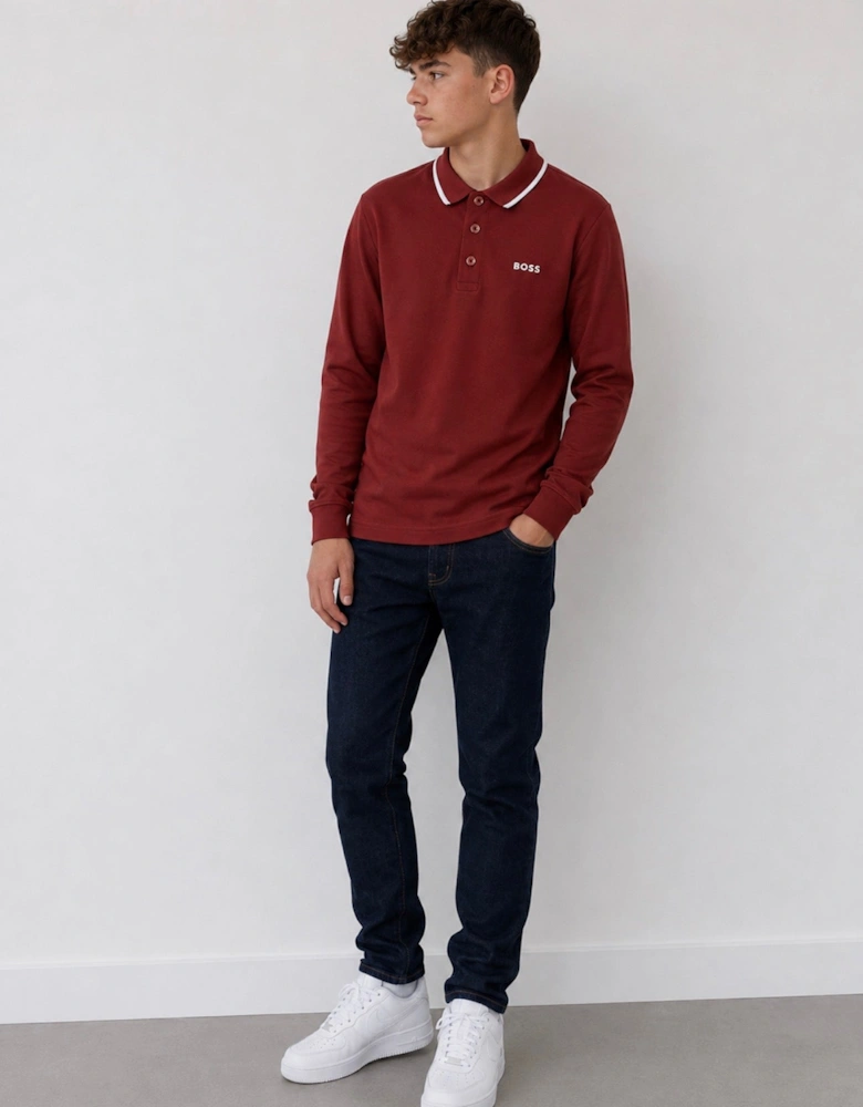 BOSS BOYS CRIMSON RED POLO SHIRT J53376