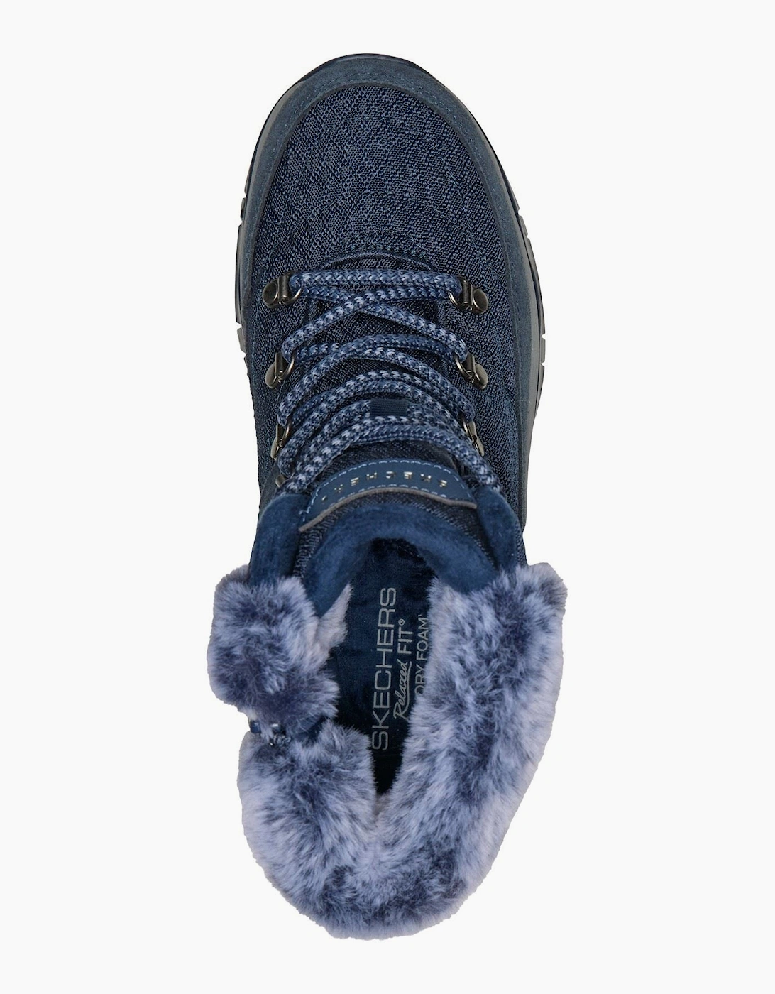 Skechers Trego Stormie Frost Leather Women's Navy Winter Ankle Boots