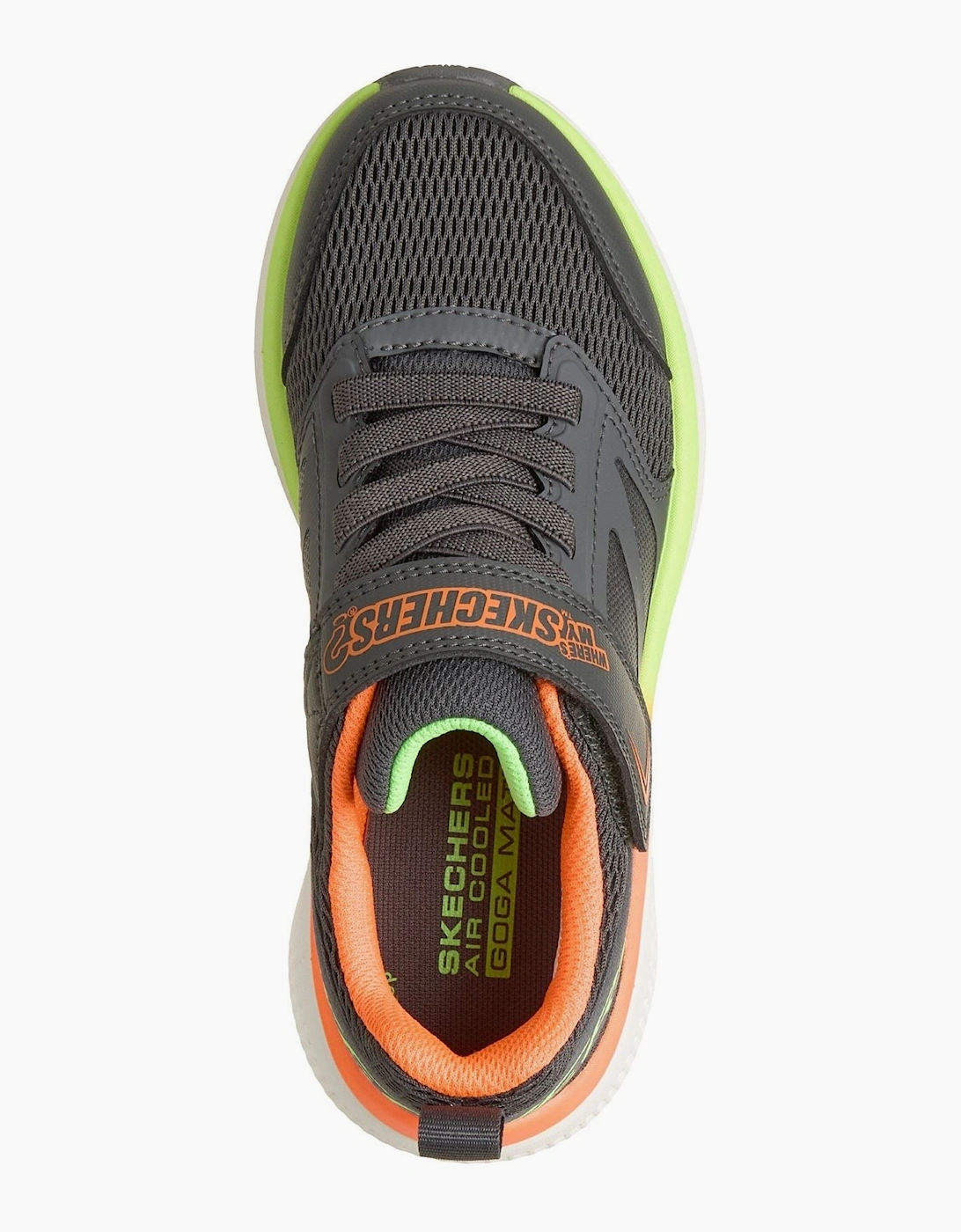 Skechers GO Run Elevate 2.0 Where's My Boy's Charcoal/Orange & Lime Trainers