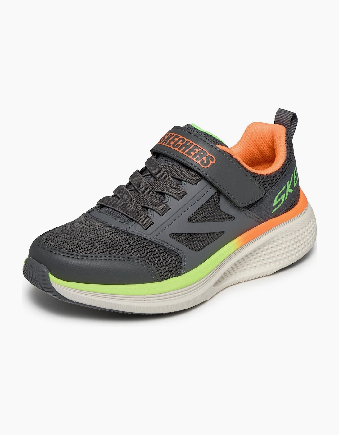 Skechers GO Run Elevate 2.0 Where's My Boy's Charcoal/Orange & Lime Trainers