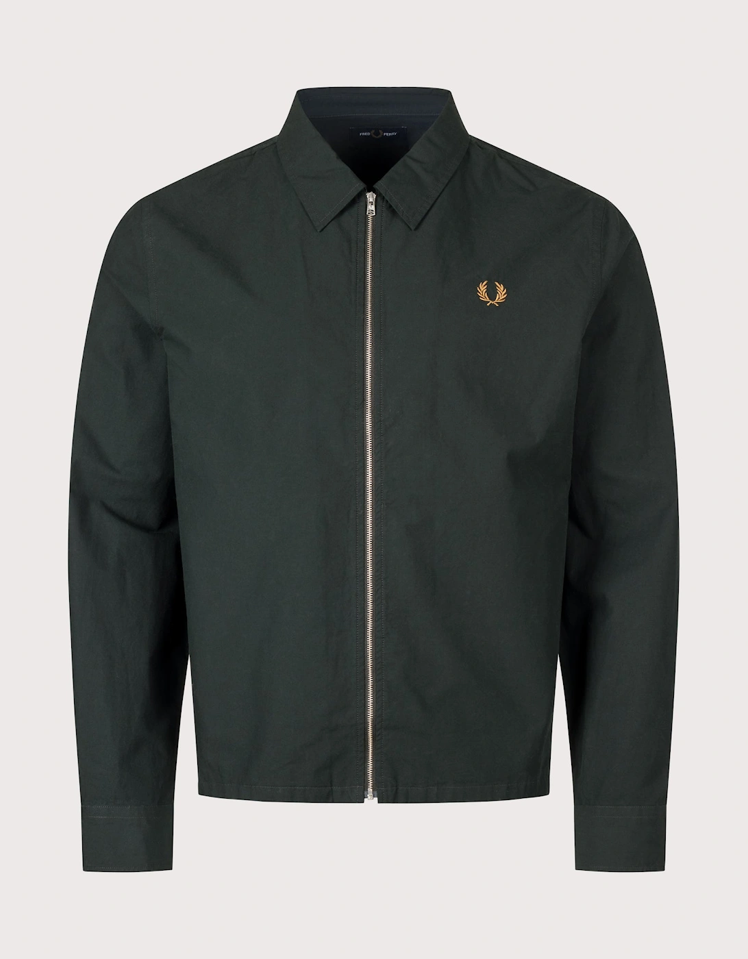 Regular Fit Zip Through Poplin Overshirt