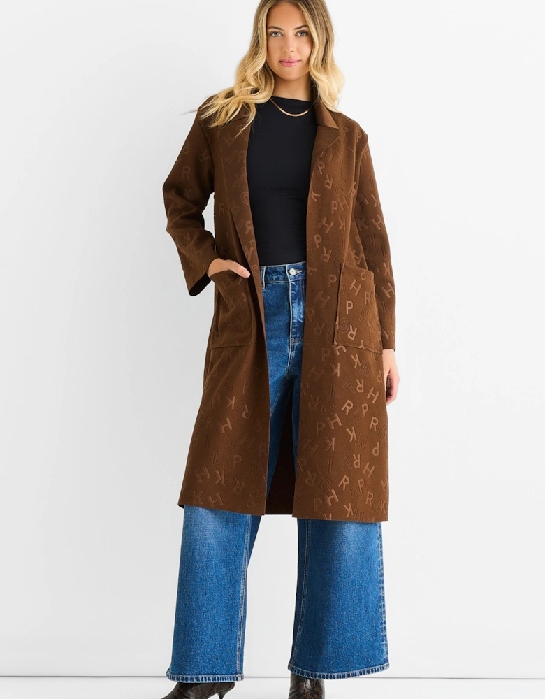 Chocolate Embossed Edge to Edge Lightweight Jacket