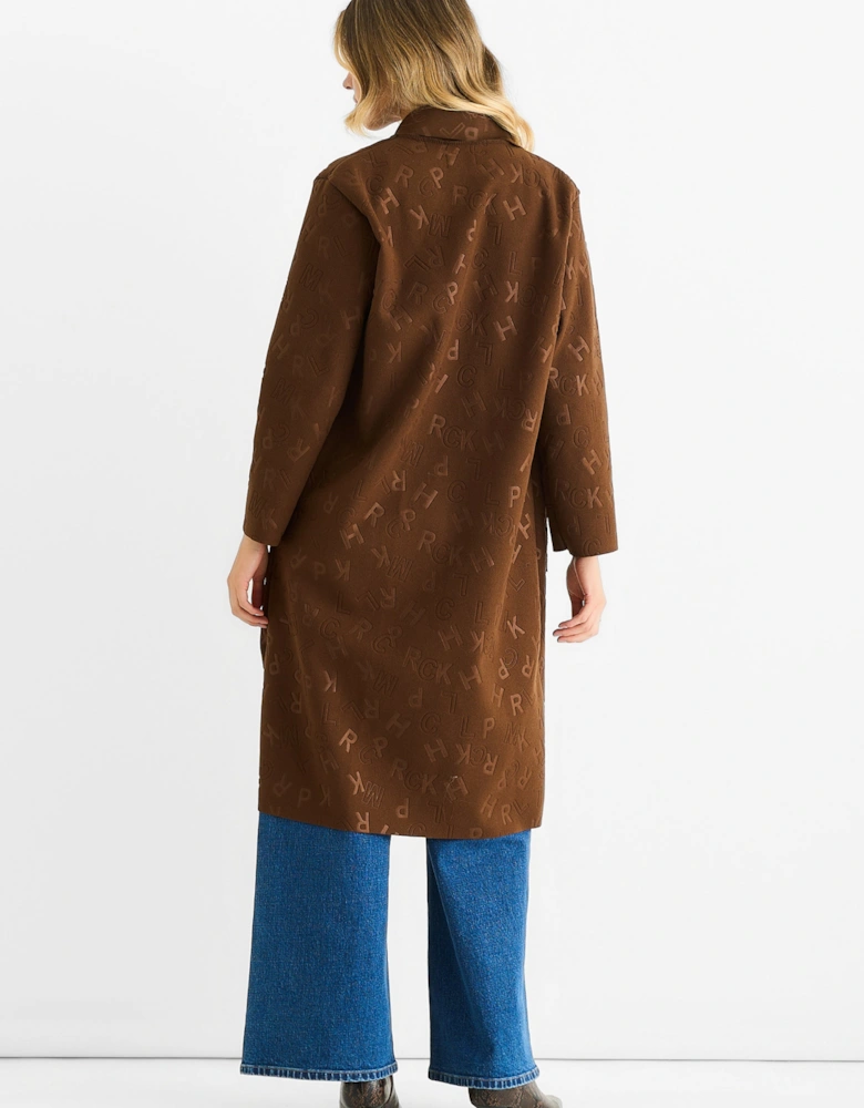 Chocolate Embossed Edge to Edge Lightweight Jacket