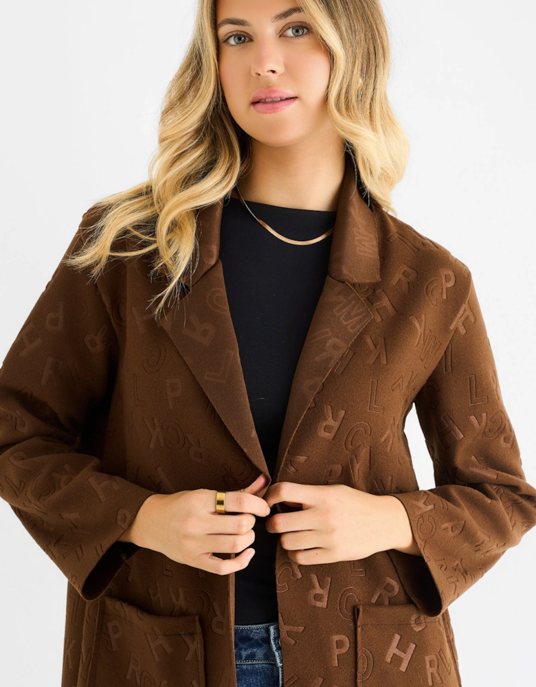 Chocolate Embossed Edge to Edge Lightweight Jacket