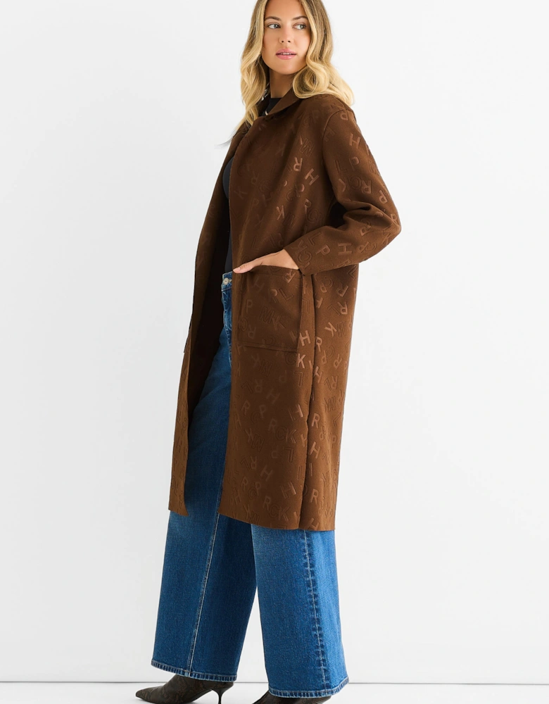 Chocolate Embossed Edge to Edge Lightweight Jacket
