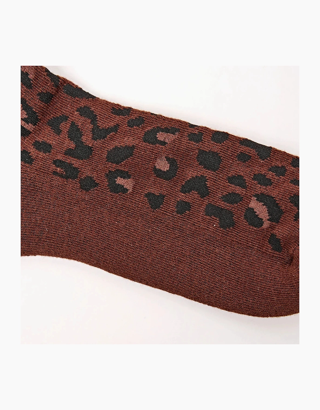 Wimbeldon Crew Socks for Women - Brown Leopard
