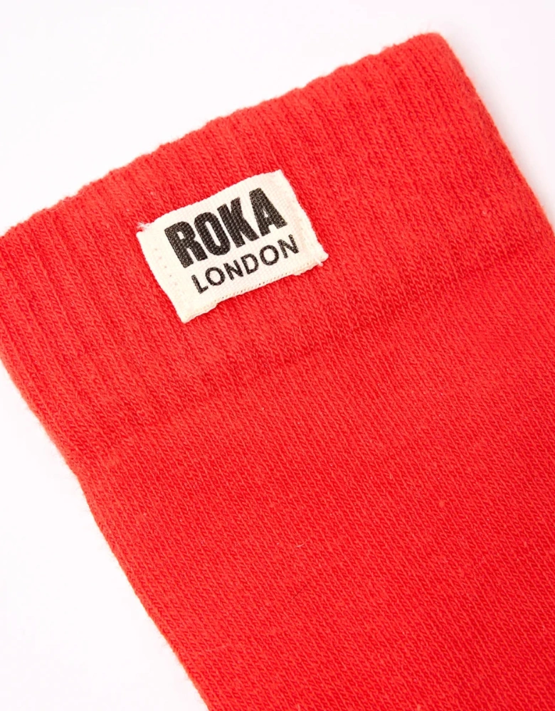 Wimbeldon Crew Socks for Women - Cranberry
