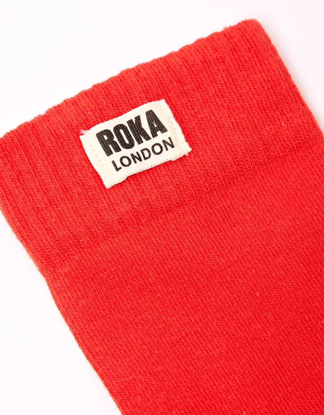Wimbeldon Crew Socks for Women - Cranberry